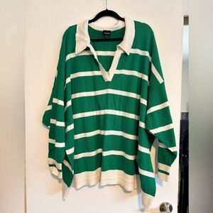 Torrid Green and Cream Sweater - size 6